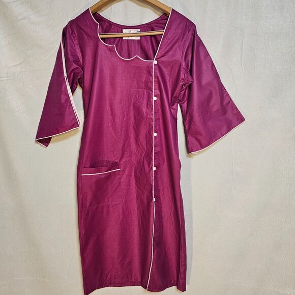 A Collection Asymmetrical Scalloped Neckline Purple Kurta/Dress - Picture 3 of 8